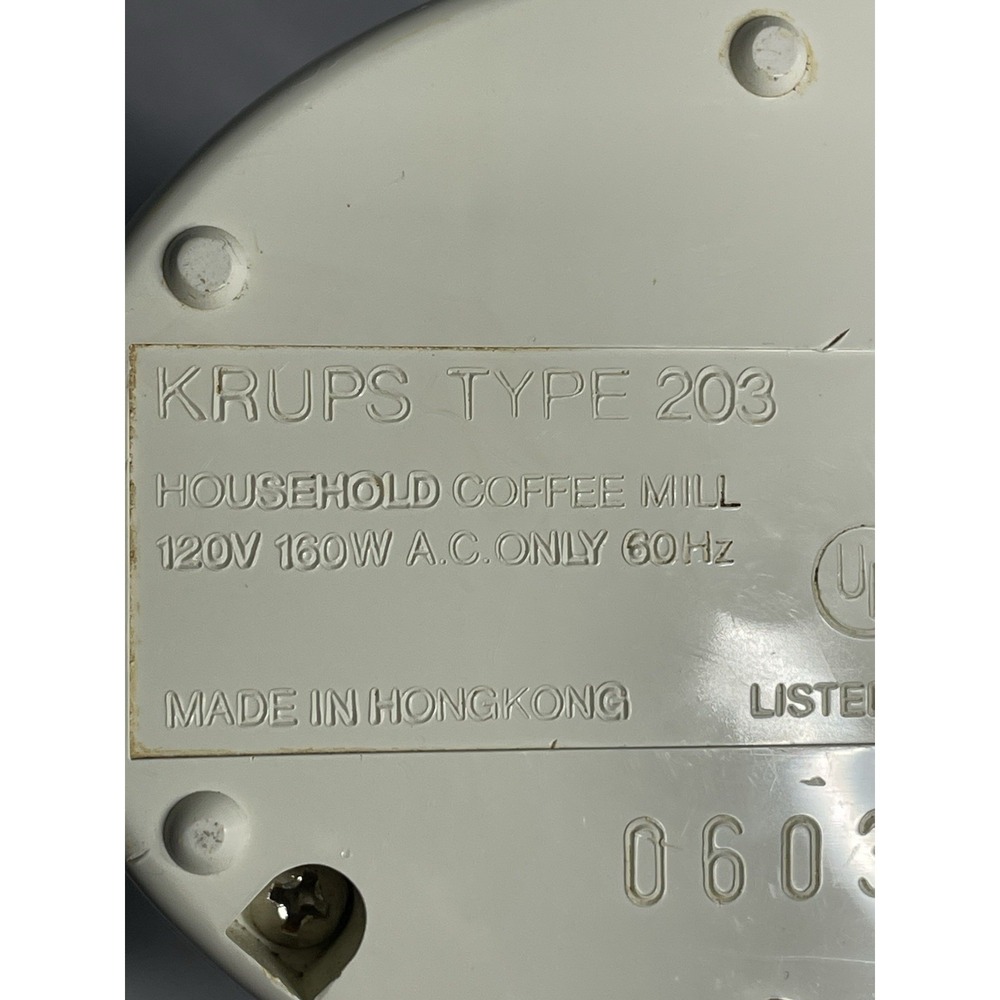 Krups 203 One Touch Coffee Bean Spice Mill Grinder Cream Tested - Picture 4 of 10